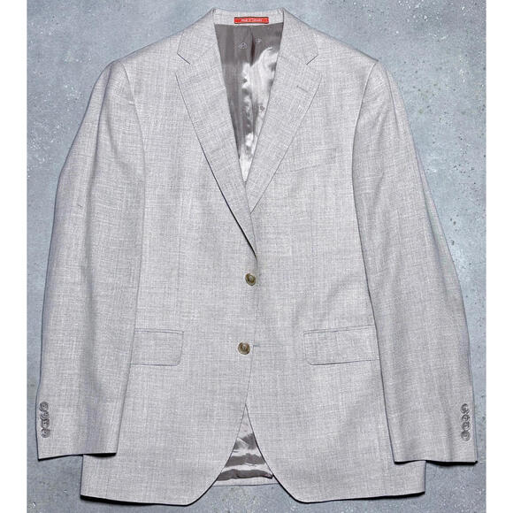 Loro Piana Summertime Wool Silk Linen Texture Beige Blazer Jacket 40R Old money